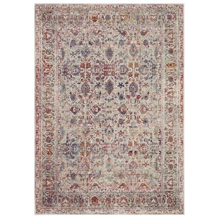 Safavieh 4 ft. x 5 ft. 7 in. Valencia Collection Contemporary Rectangle Power Loomed Rug Grey & Red VAL168Q-4